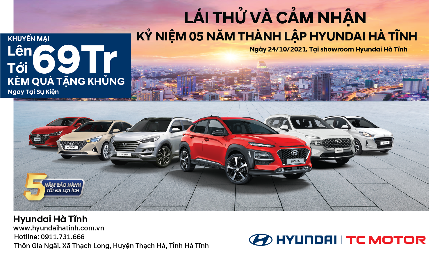 Chương Trình Lái Thử Và Cảm Nhận Kỷ Niệm 5 Năm Thành Lập Hyundai Hà Tĩnh